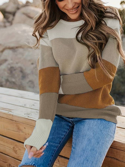 Pull pour femme élégant motif rayé moderne