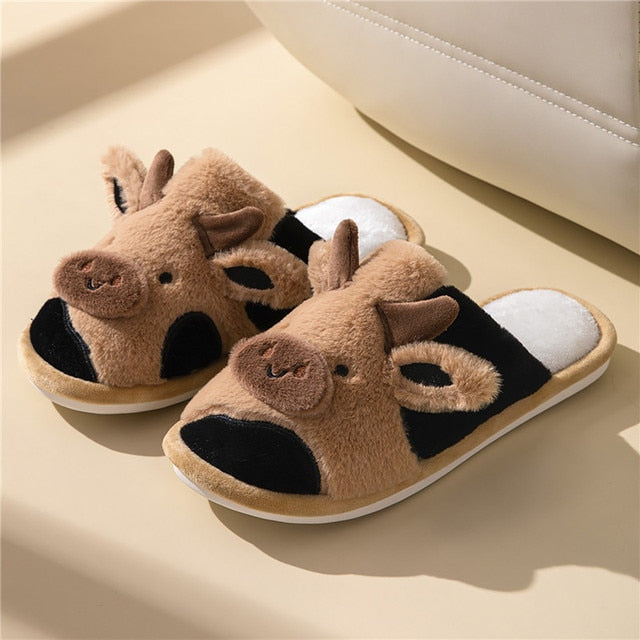 Chaussons confortables pour femmes à motif animalier