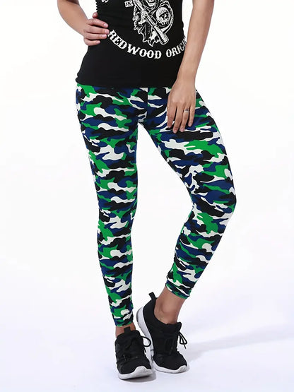 Aurora - Pantalon Confort Camouflage Taille Haute