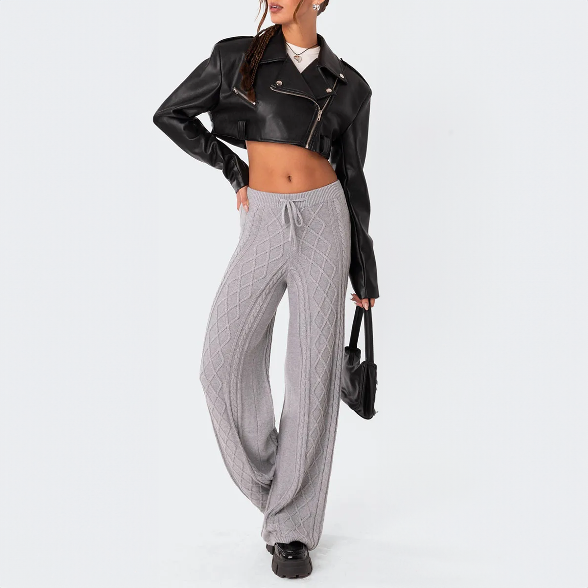Pantalon tricoté douillet Chaud