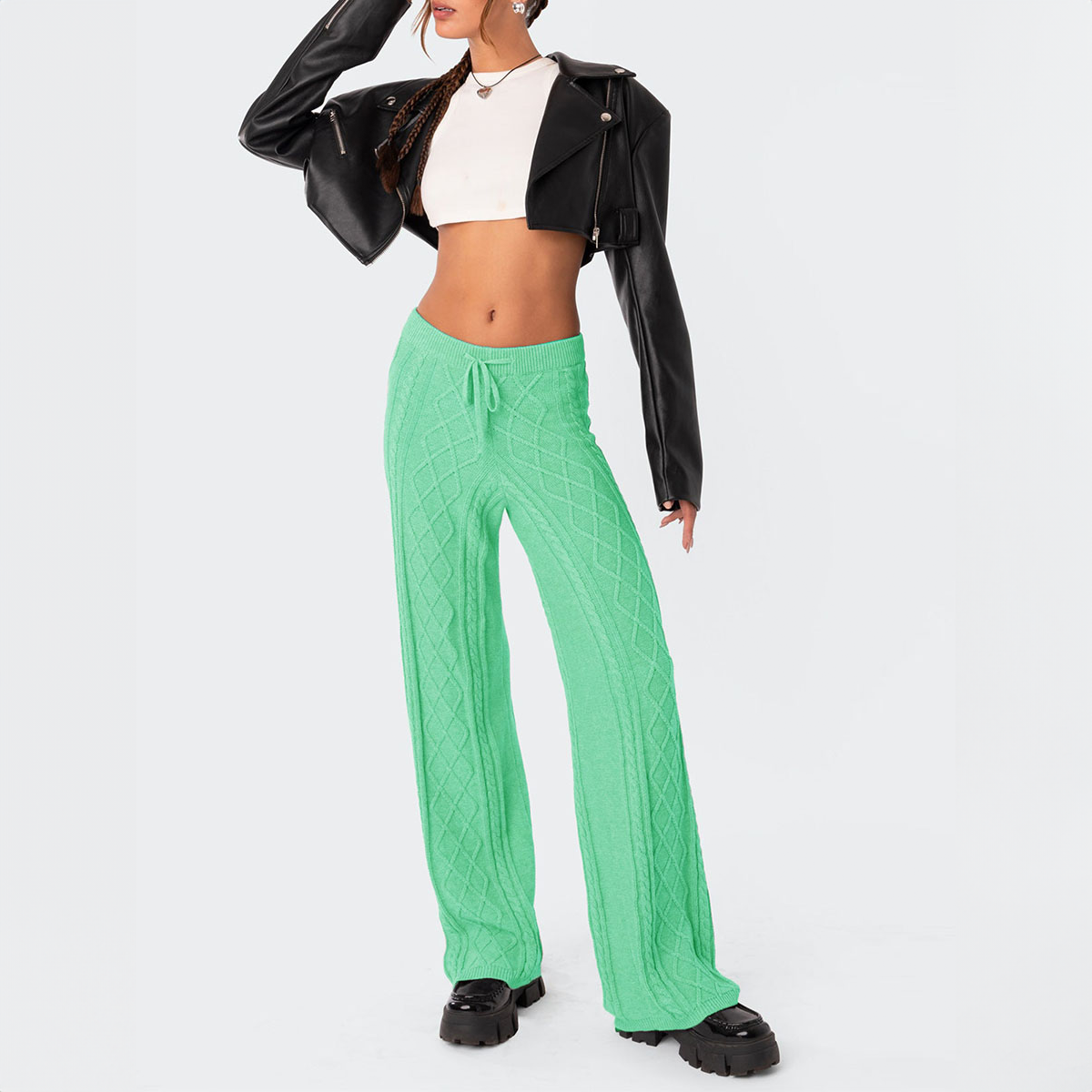 Pantalon tricoté douillet Chaud