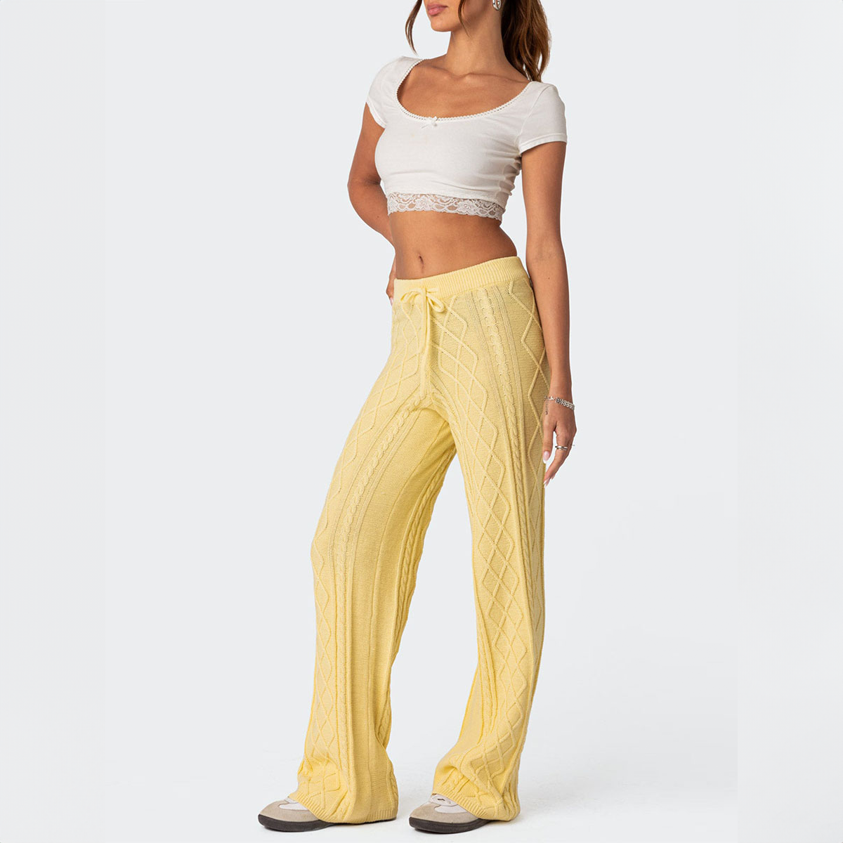 Pantalon tricoté douillet Chaud