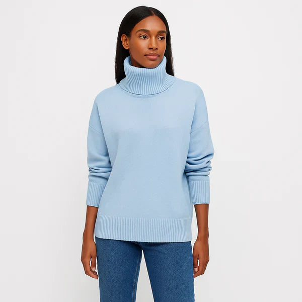 Damen Rollkragenpullover Übergroß - Weichwarmer Winterpullover - IdealeKleiden