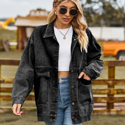 Grande Veste en jean pour femme Confortable Oversize