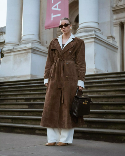 Blouson d'hiver pour femme en faux daim élégant