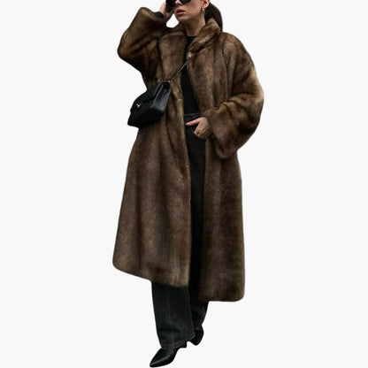 Manteau d'hiver femme oversize en fausse fourrure long