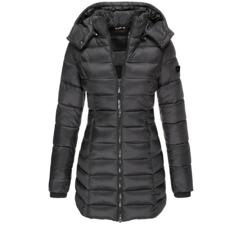 Schicke Steppjacke Mit Kapuze Slim Fit - IdealeKleiden
