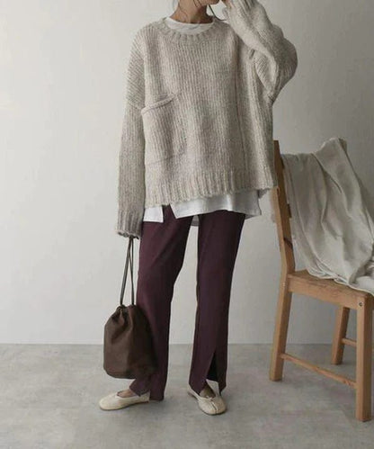 Sweaters chauds pour hommes, amples, poches, modernes, décontractés