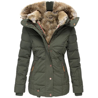 Manteau d'hiver en fausse fourrure pour femme