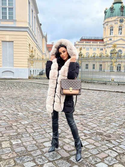 Veste à capuche élégante avec ceinture pour femme