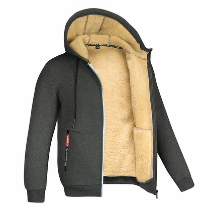 Veste d'hiver homme polaire à capuche chaude