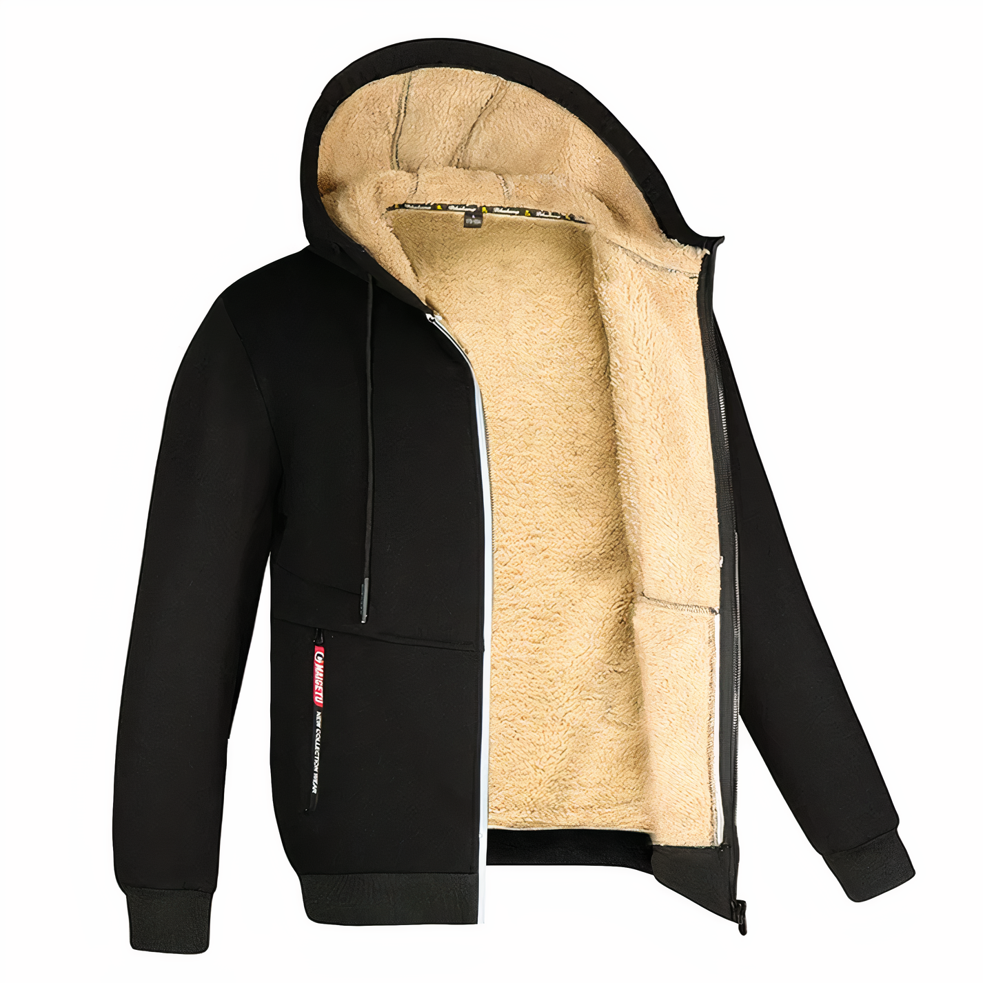 Veste d'hiver homme polaire à capuche chaude