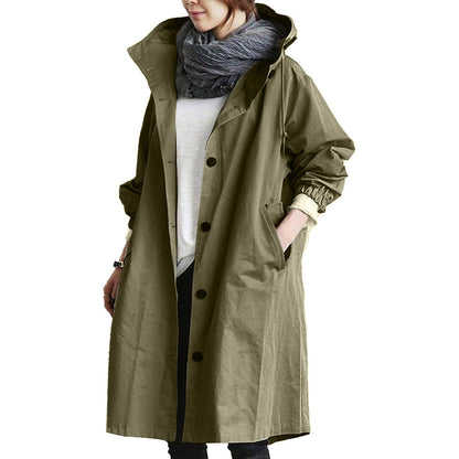 Manteau long femme déperlant élégant