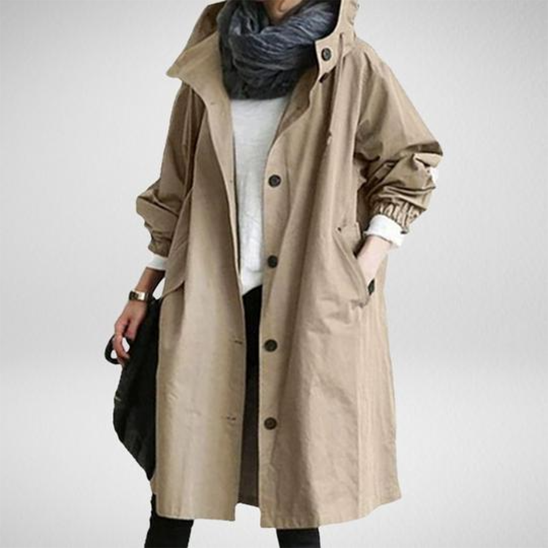 Manteau long femme déperlant élégant
