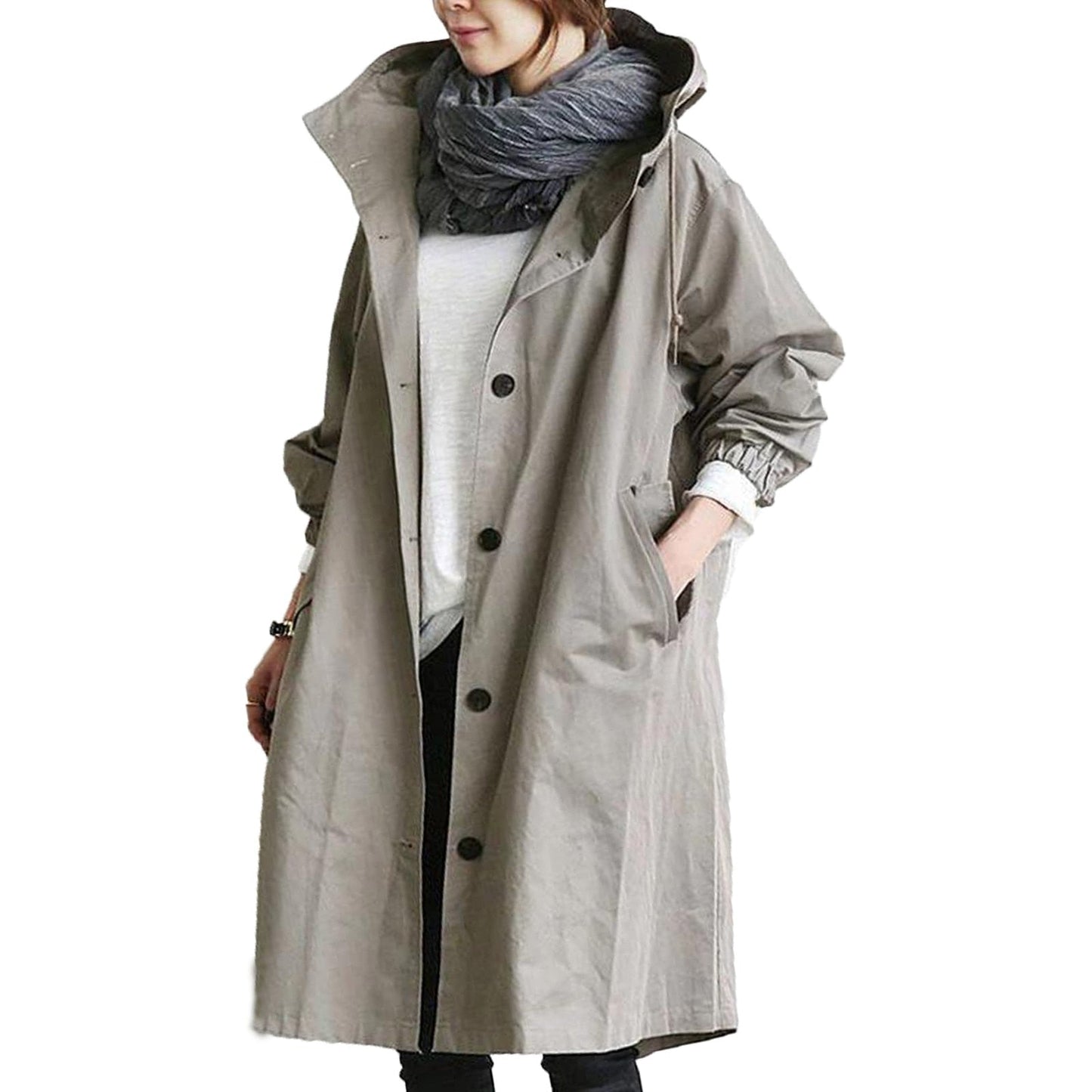 Manteau long femme déperlant élégant