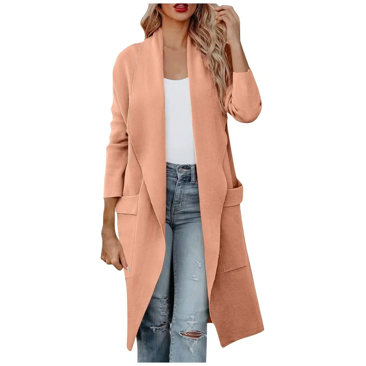 Élégante veste pour femme Coupe longue Ceinture