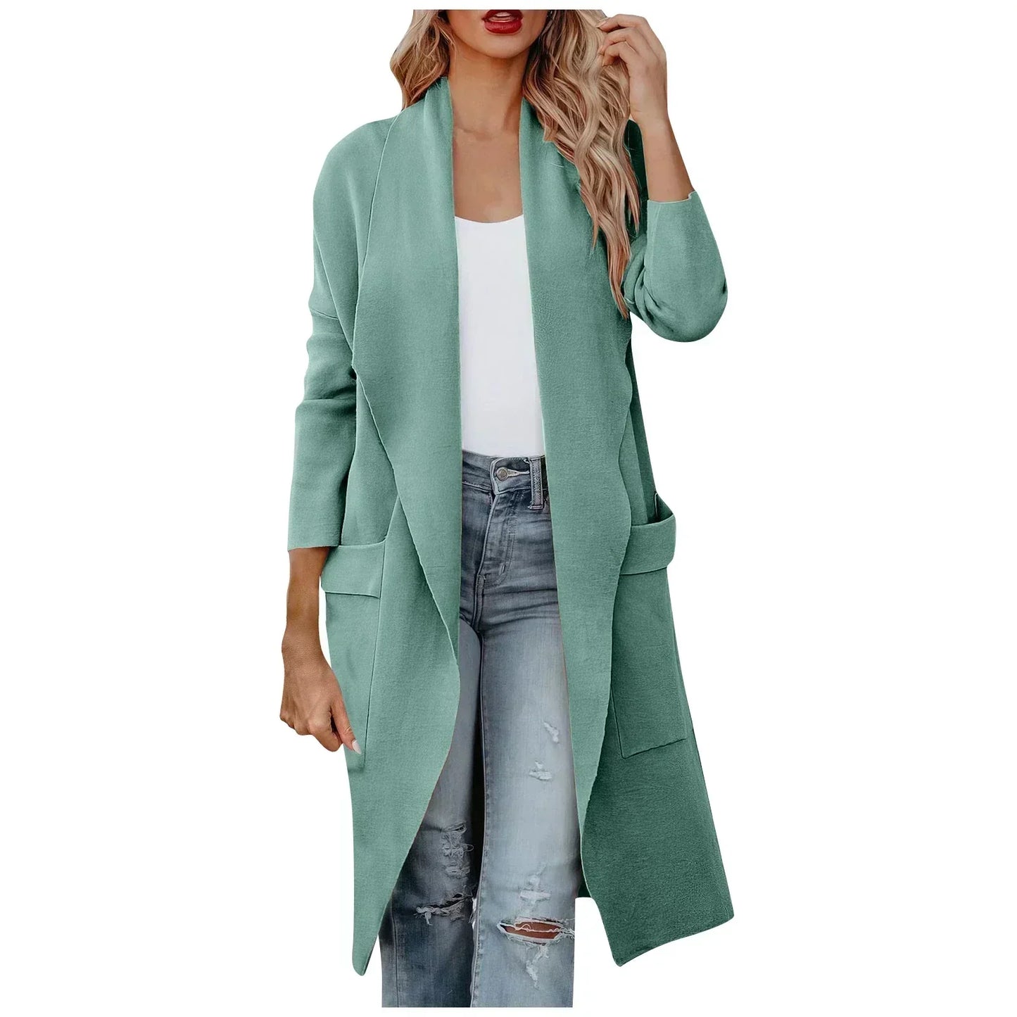 Élégante veste pour femme Coupe longue Ceinture