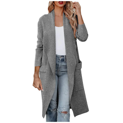 Élégante veste pour femme Coupe longue Ceinture