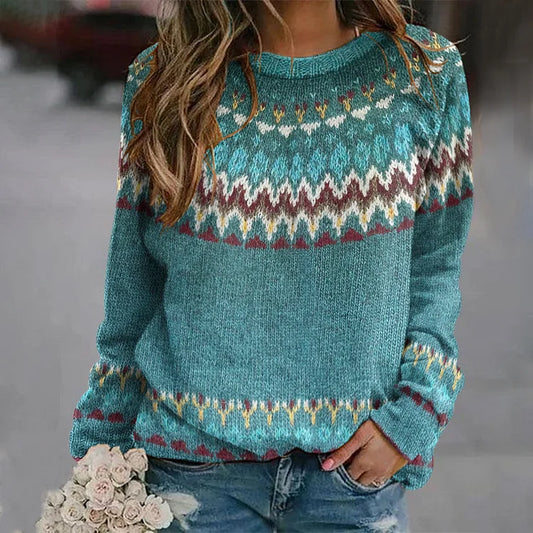Retro Sweater Wellenmuster Style - IdealeKleiden