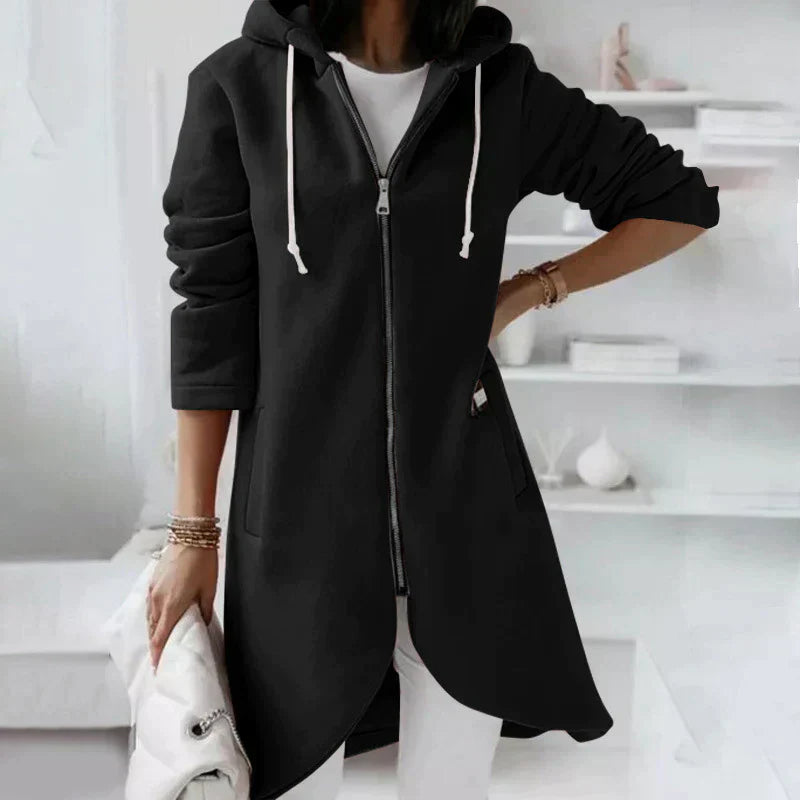 Sweat-shirt à capuche zippé stylé