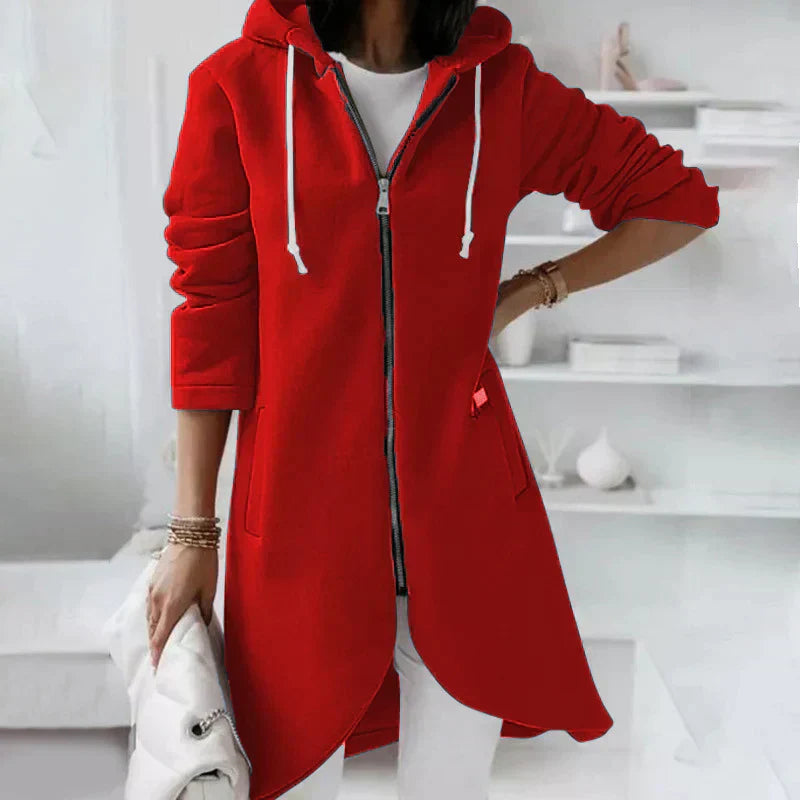 Sweat-shirt à capuche zippé stylé