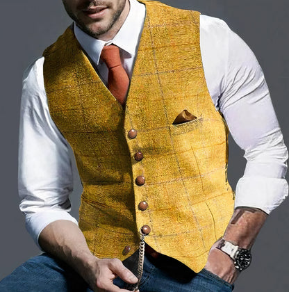 Gilet à carreaux tendance pour homme élégant