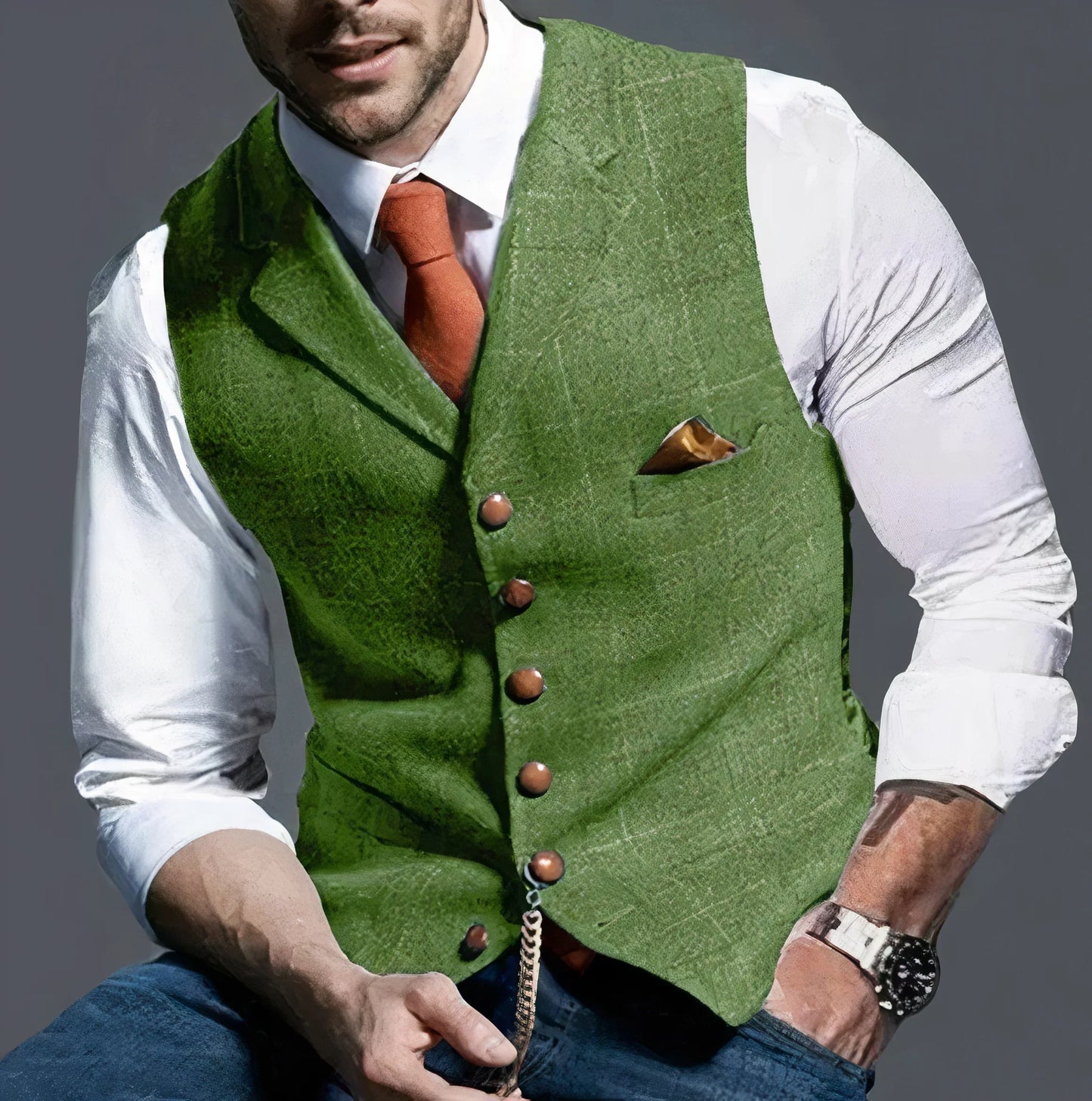 Gilet à carreaux tendance pour homme élégant