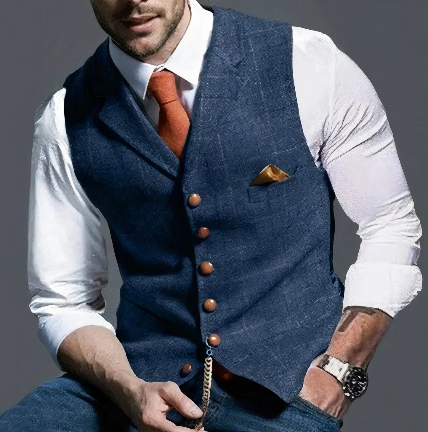 Gilet à carreaux tendance pour homme élégant