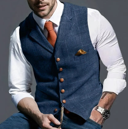 Gilet à carreaux tendance pour homme élégant