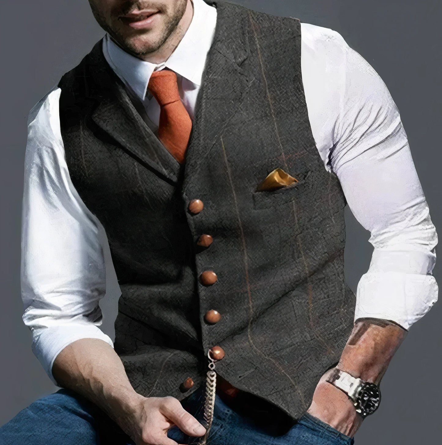 Gilet à carreaux tendance pour homme élégant