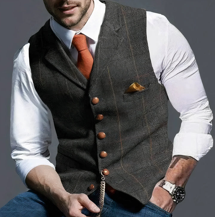 Gilet à carreaux tendance pour homme élégant