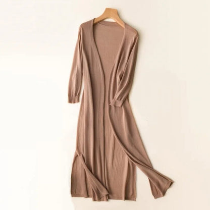 Cardigan long en maille Alyssa pour femme