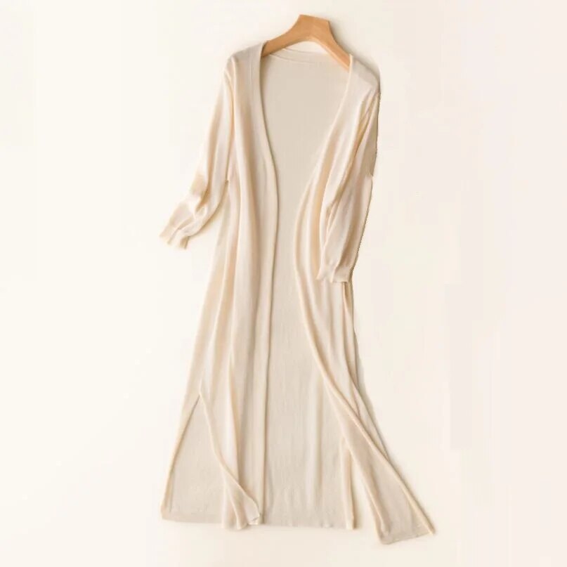Cardigan long en maille Alyssa pour femme