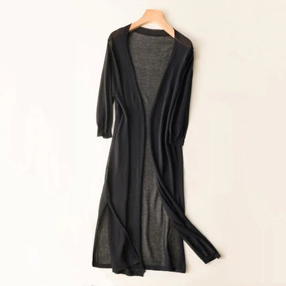 Cardigan long en maille Alyssa pour femme