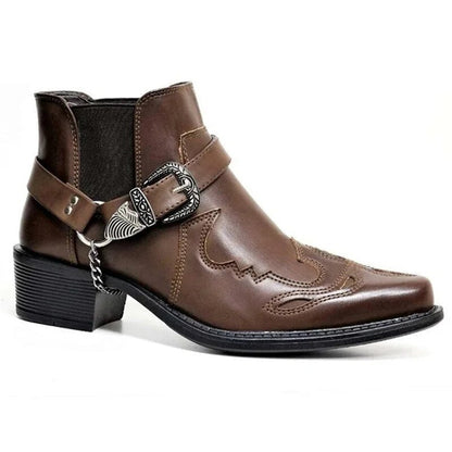 Bottes de moto en cuir robustes pour hommes