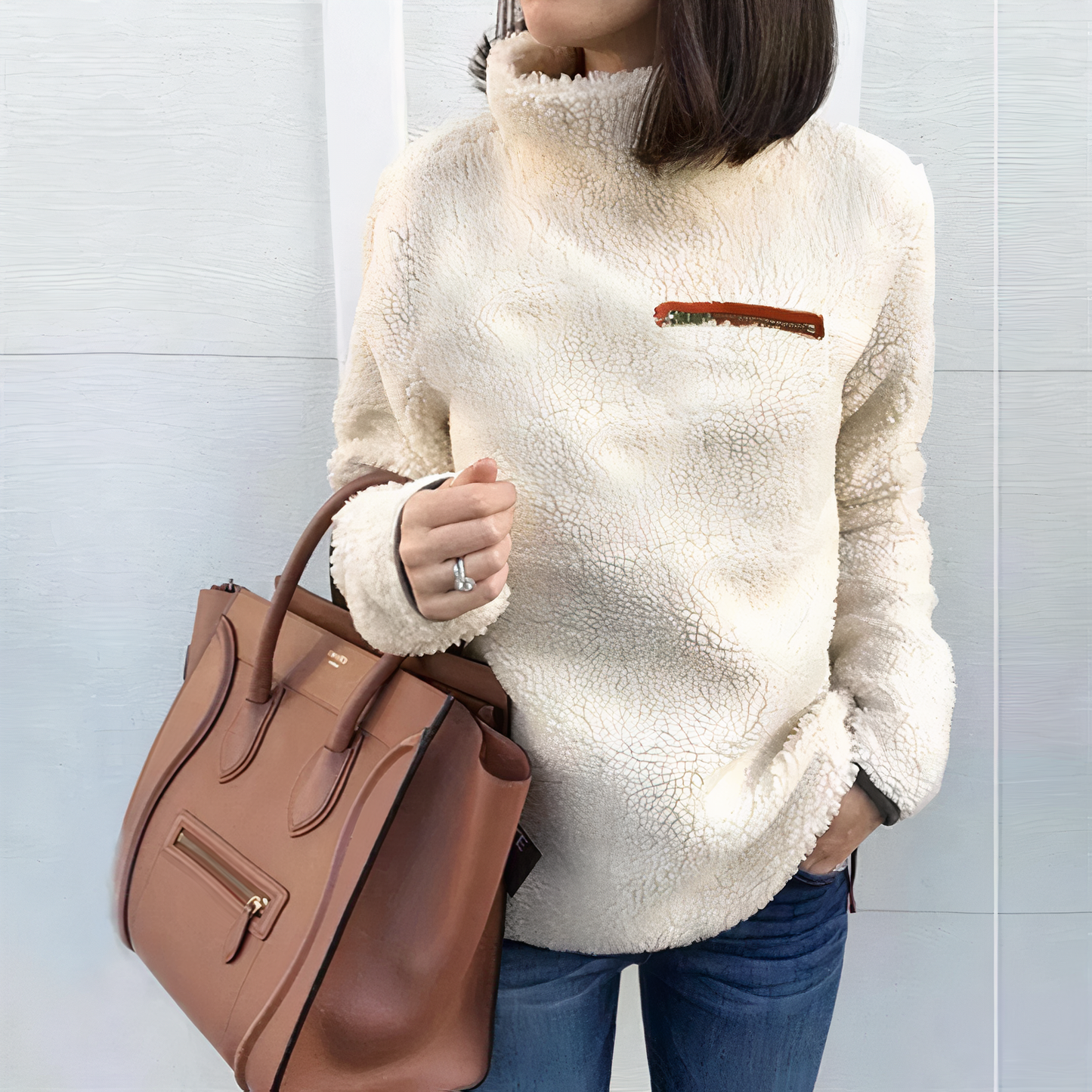 Pull en laine élégant à col roulé