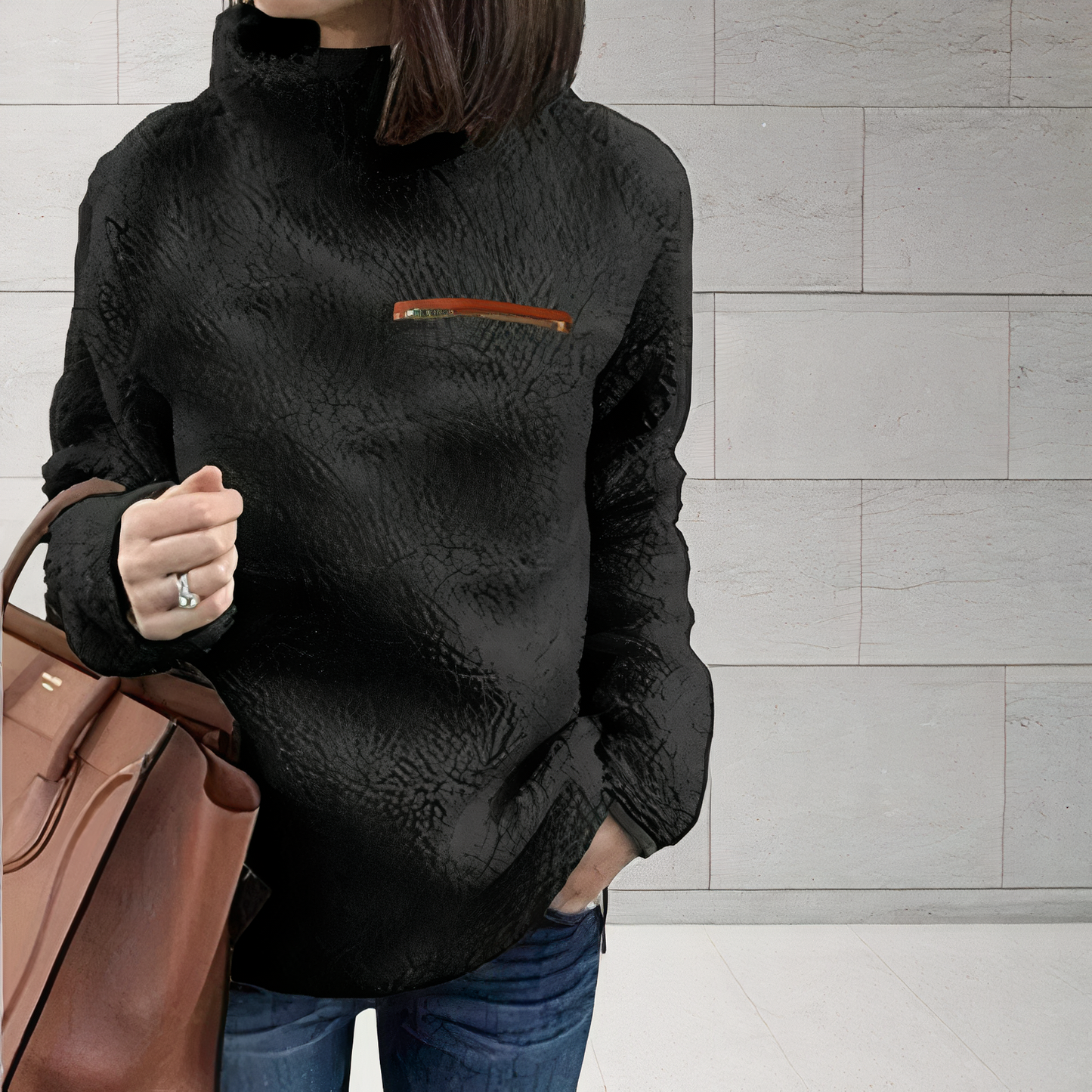 Pull en laine élégant à col roulé
