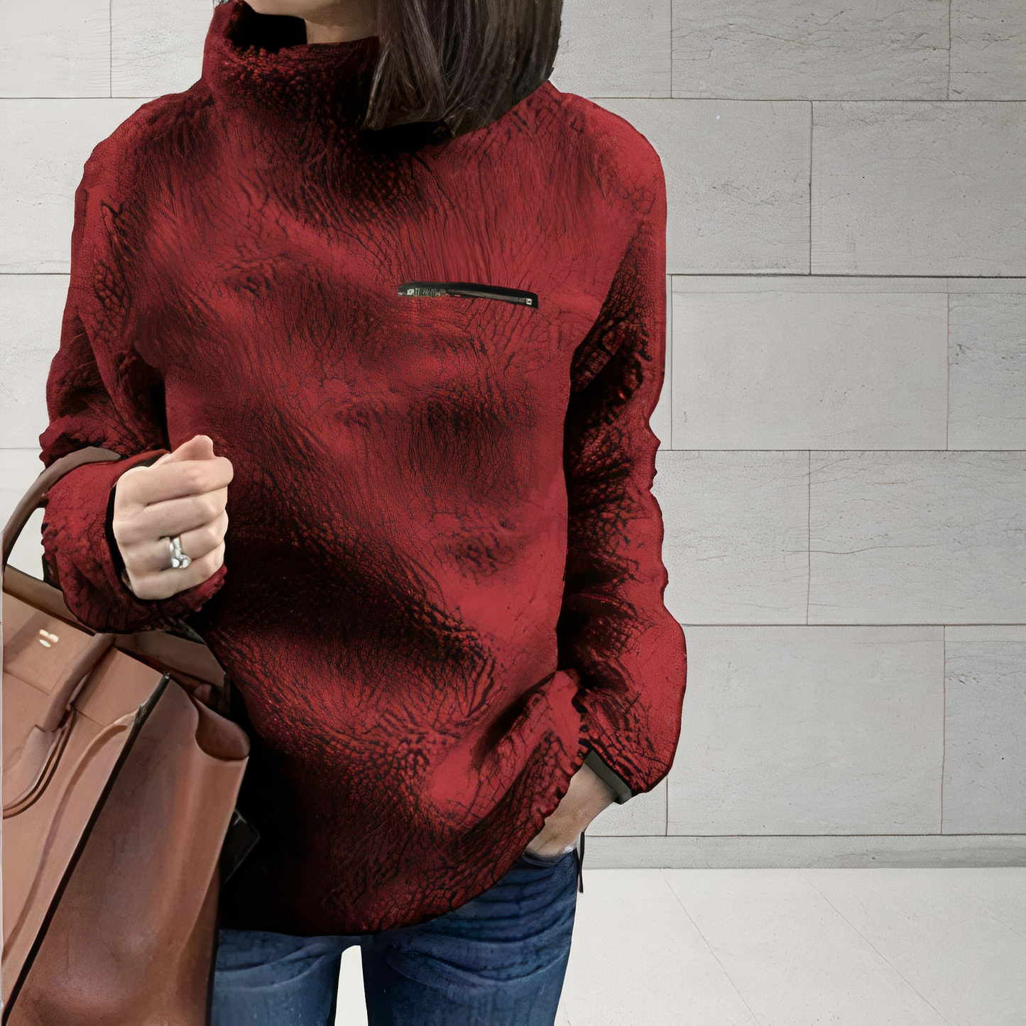 Pull en laine élégant à col roulé