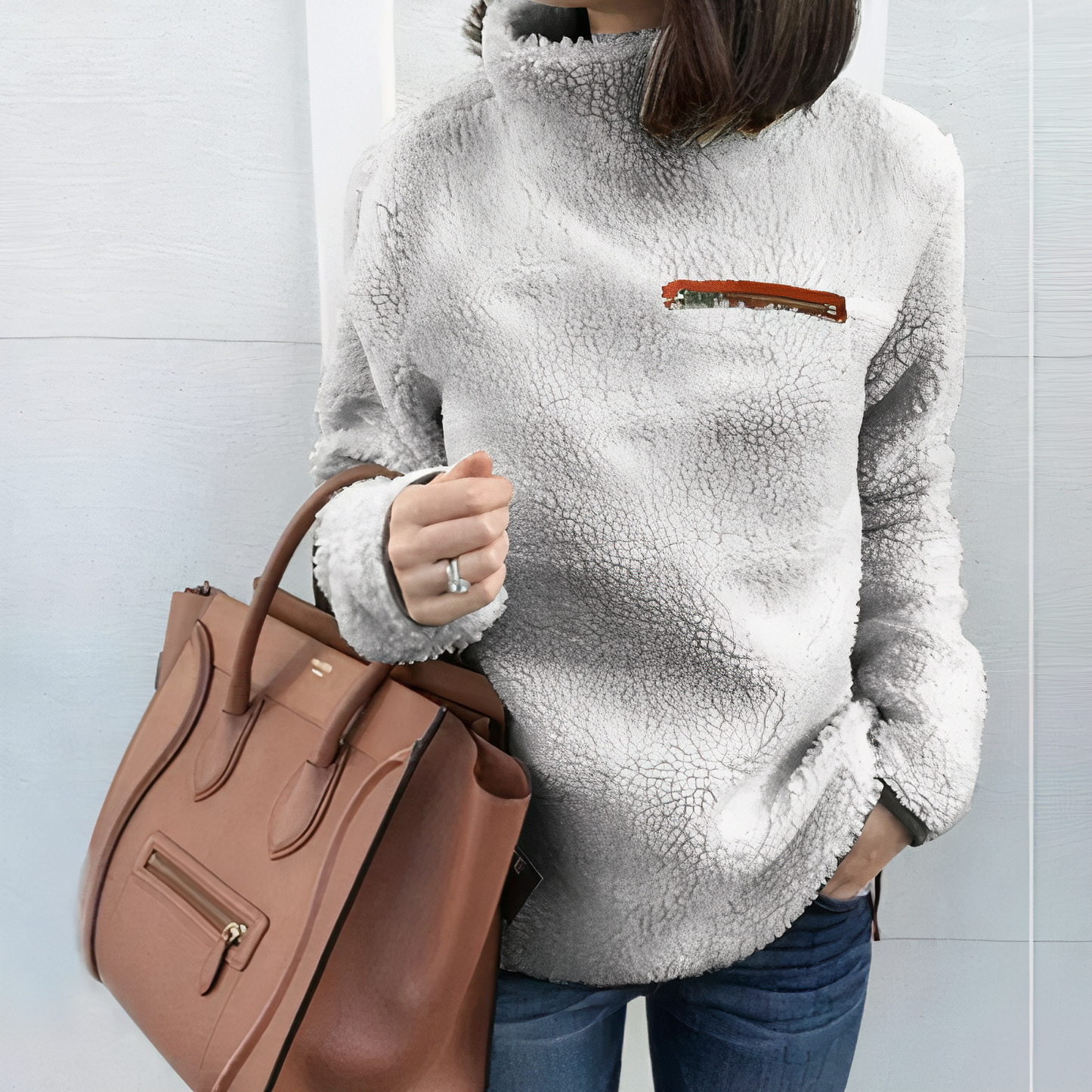 Pull en laine élégant à col roulé