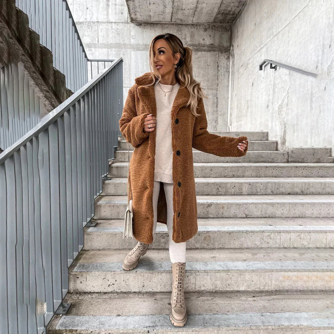 Manteau élégant pour femme Long Noir Luxe