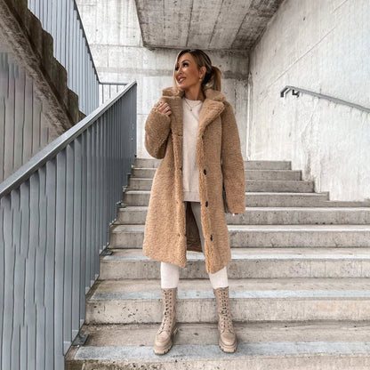 Manteau élégant pour femme Long Noir Luxe