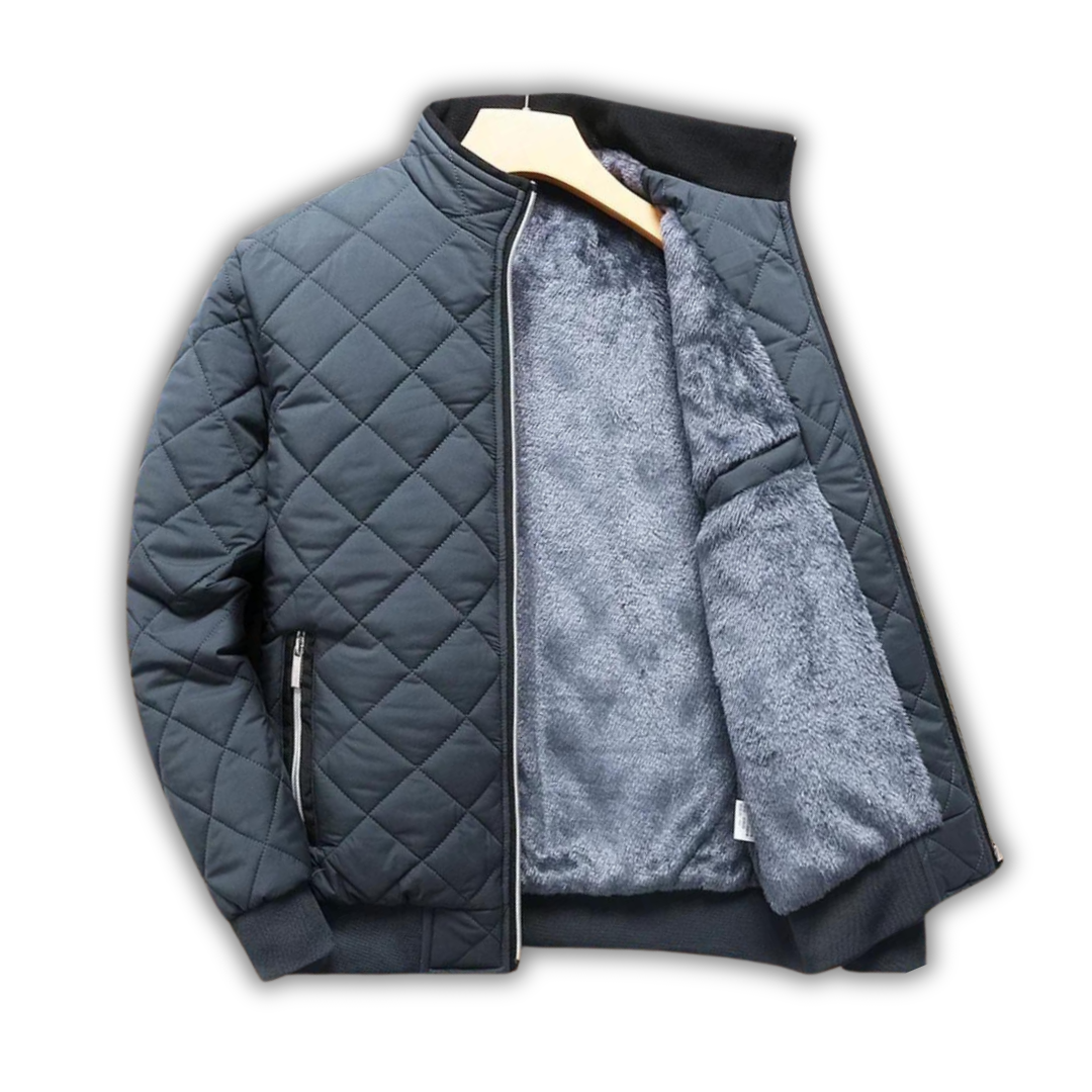 Blouson d'hiver homme doublé col montant