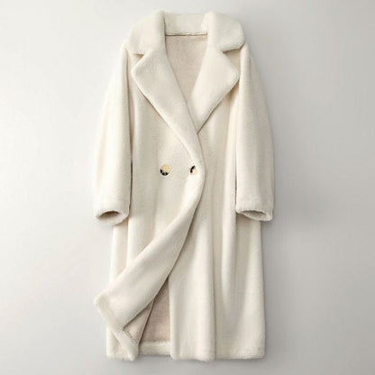 Élégant manteau d'hiver beige pour femme