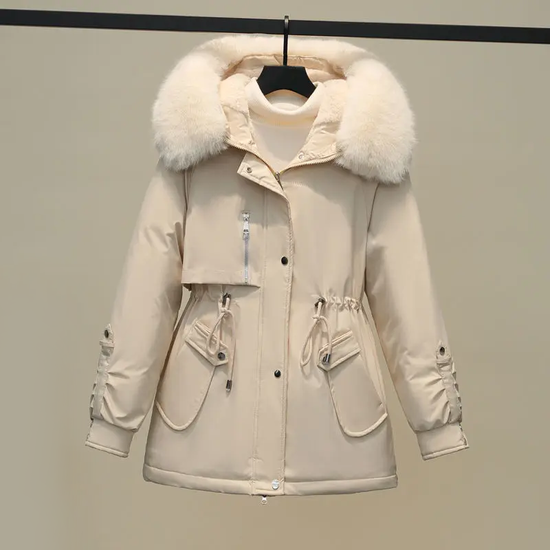 Doudoune femme avec col en fourrure