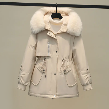Doudoune femme avec col en fourrure
