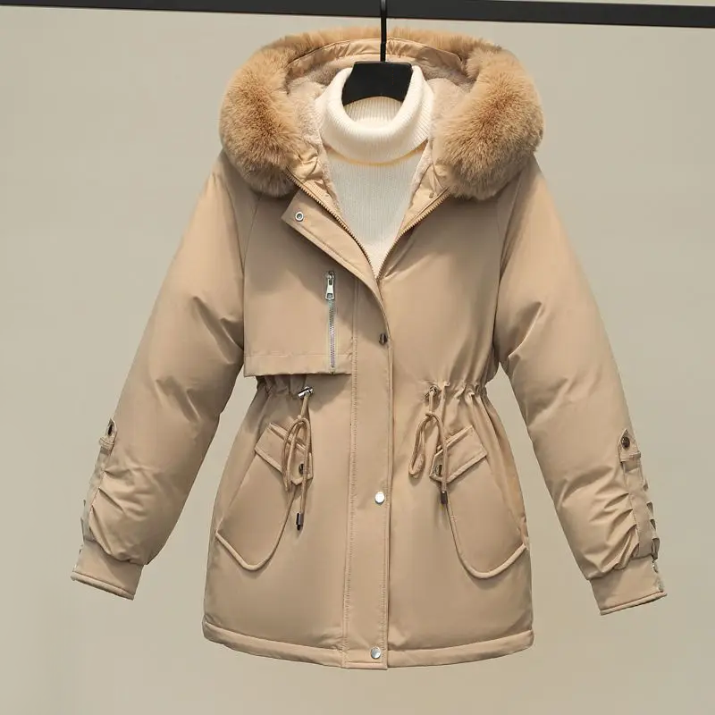 Doudoune femme avec col en fourrure
