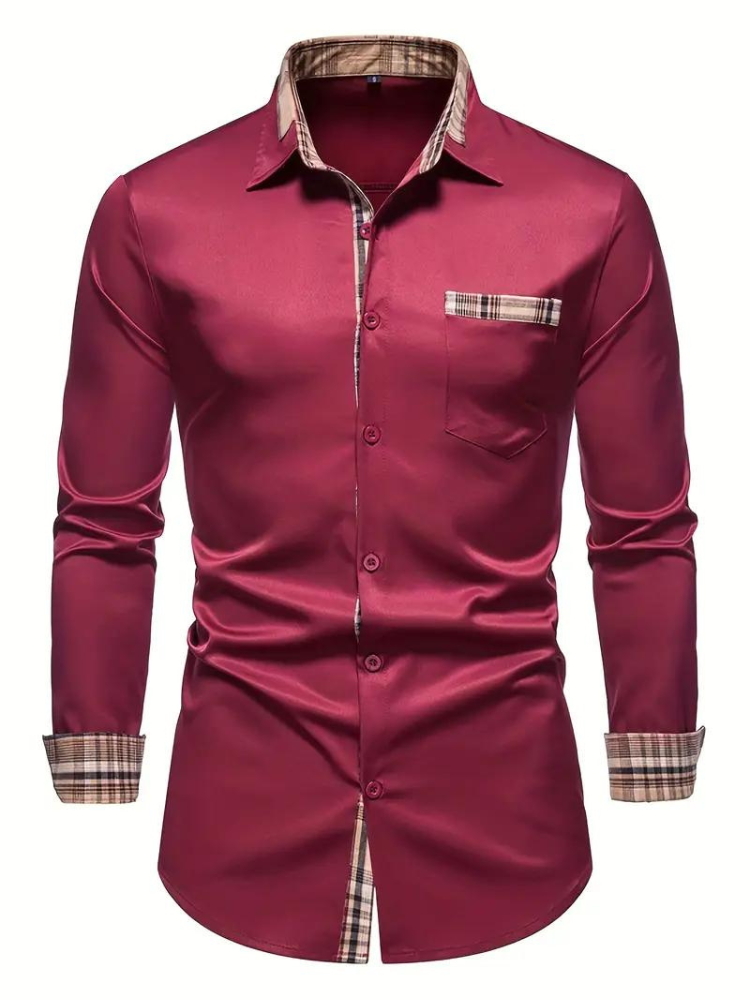 Chemise Homme Manches Longues Revers Moderne