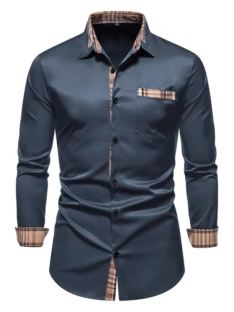 Chemise Homme Manches Longues Revers Moderne