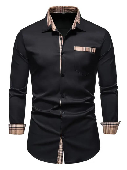 Chemise Homme Manches Longues Revers Moderne