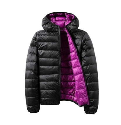 Veste d'hiver fine pour femme, doudoune à capuche